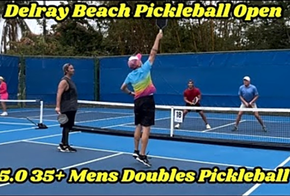 5.0 Mens Doubles Pickleball - Matt &amp; Steve vs Scott &amp; Raul - Delray Beach Open - Game 2