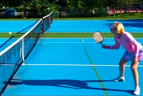 Pickleball Topspin Backhand Cross Court Dink Practice, Ann Carney with Toui