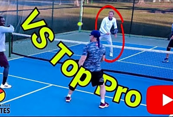 Playing Pickleball Against Top Senior Pro