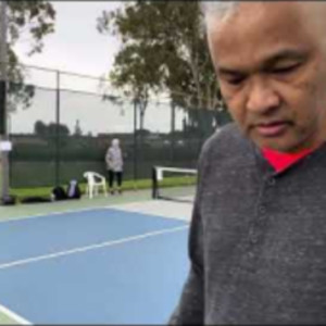 Lively game of Pickleball with two FATHER-DAUGHTER pairs at Cerritos Reg...