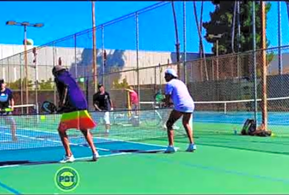 Long Pickleball Rally - Ends in Face Tag