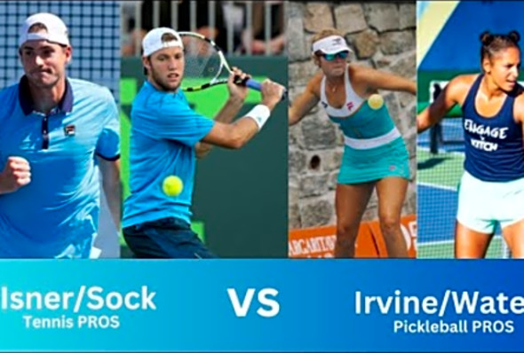 Pickleball PROS vs Tennis PROS - Highlights - Isner/Sock vs Irvine/Waters - PPA Tour