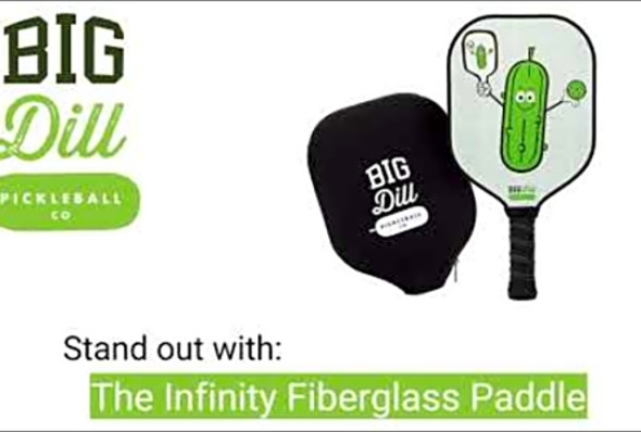 Big Dill Pickleball Co. Infinity Fiberglass Pickleball Paddle with Zip Paddle Cover