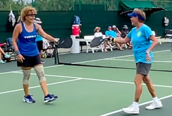 Two points from the Women&#039;s 4.5/5.0 Doubles Pickleball Tournament. The Villages, Florida 6/20/23