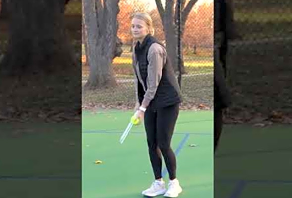 Trying to practice pickleball with my wife