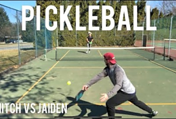 Mitch vs. Jaiden Pickleball singles March 13th 2021