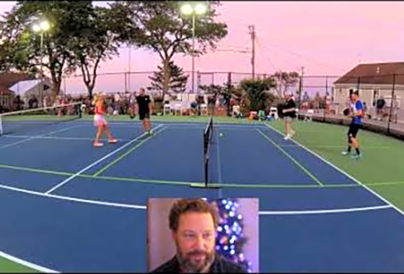 Friday night pickleball! A watch and chat thing