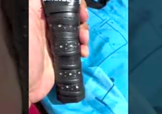 Before and after I put a new grip on my pickleball paddle