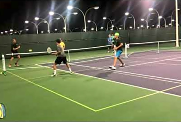 Junior Pickleball play with the Pros: Wyatt Stone verses Kyle Yates