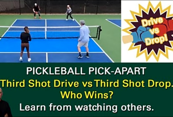 Pickleball! Two Ways To Play. 3rd Shot Drop vs 3rd Shot Drive. Learn from Watching Others!