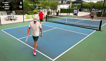 What Senior 5.0 Pickleball Practice Match with Tennis Pro Looks Like in Winter Park, FL
