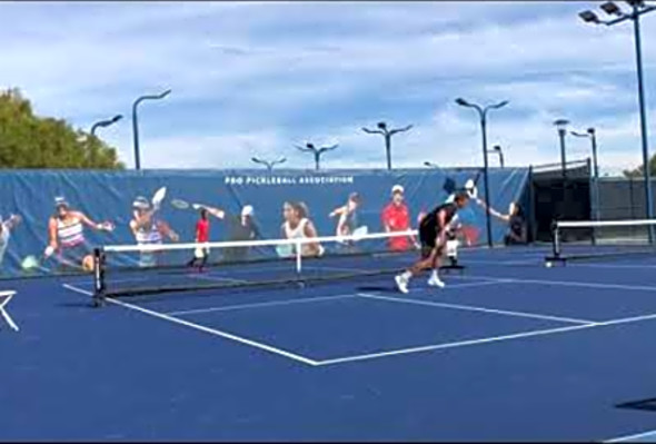 Brett Warner - pro pickleball singles - topspin forehands - drives and passing shots