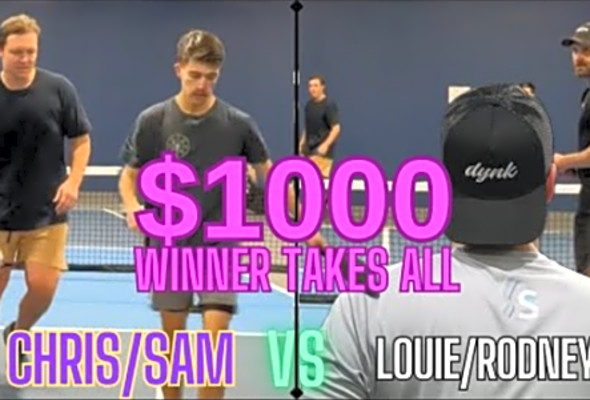4.5 - $1K - MOST FRUSTRATING GAME OF PICKLEBALL - Louie/Rodney vs Sam/Chris - Cat 5