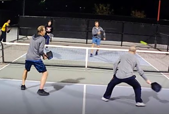 Men&#039;s Doubles Pickleball. Long and Donny Dinko vs Nate and Ryan. Game 1 of 4.