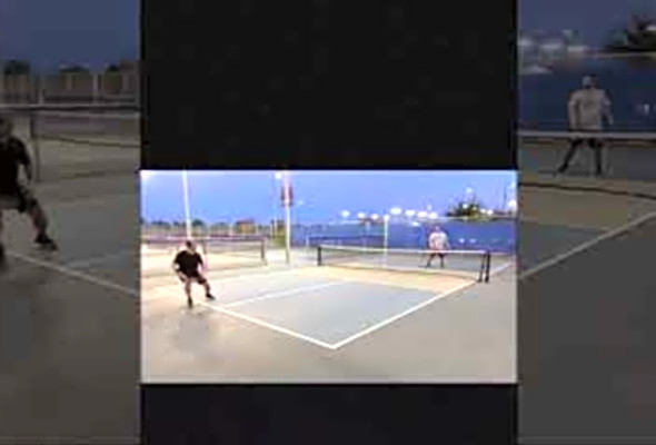 Tennis Pickleball w/ Small Franklin Sweet Spot Trainer Paddle #pickleball #tennis