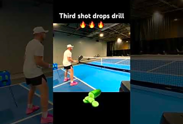 Mickey locked TF in on third shot drops #pickleball #pickleballdrills