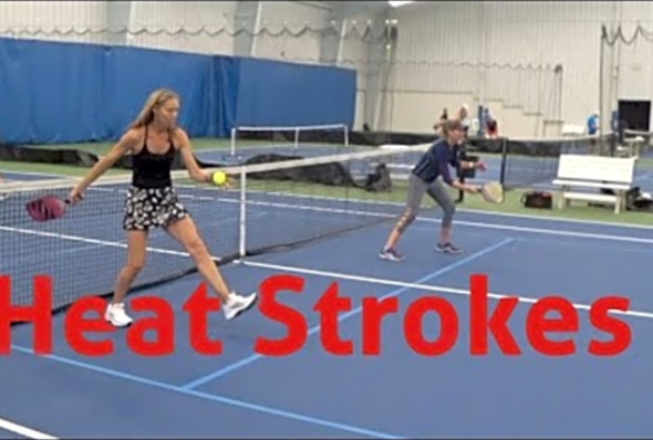 Exciting final game in the 4.5 of the Heat Strokes Pickleball tournament.