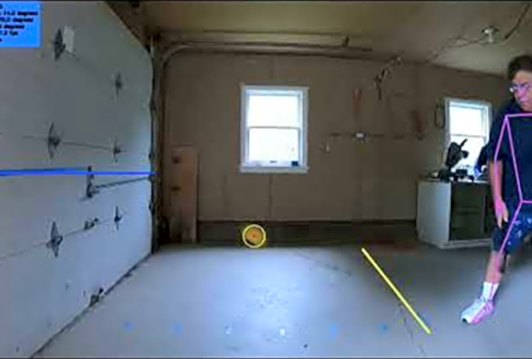 Garage pickleball dink practice recorded using GoPro narrow 60fps on 2July2021c