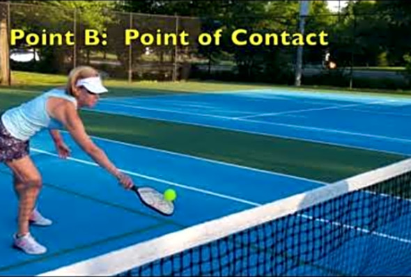 Pickleball Backhand Underspin Volley Dink Practice (right and left views), Ann Carney with Toui