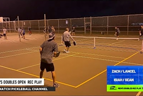 Pickleball Men&#039;s Doubles Rec Play feat. Isiah/Sean vs Zach/Lancel