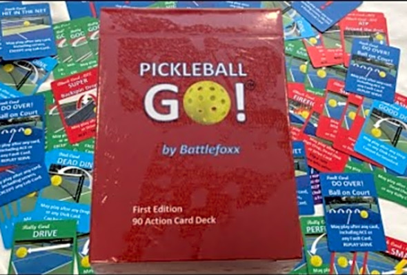 Pickleball GO! The Card Game. Fast action, head to head, card game of pickleball
