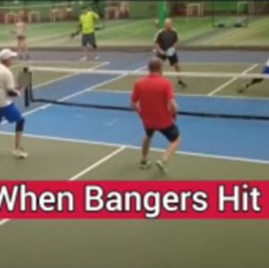 When bangers hit a wall, Pickleball Men&#039;s Doubles 4.0 in 2 games