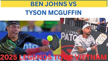 Ben Johns vs Tyson McGuffin singles exhibition match. March 2025 Legends Pickleball Tour of Vietnam.