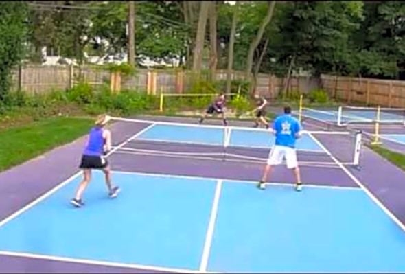 Pickleball fun with Jennifer Lucore at Valenti Sports with Paul &amp; Joe Valenti and Eric Kennedy