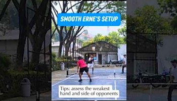 TEXT BOOK CREATE THE ERNE&#039;S SHOT #pickleballtips #pickleballtraveler