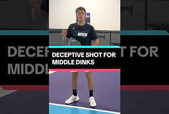 Deceptive shot for middle dinks! #pickleball #pickleballtips #shorts