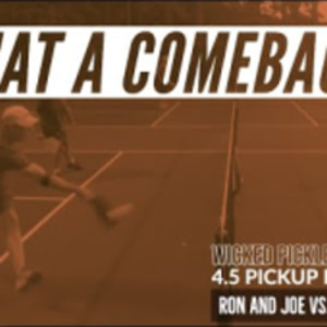 4.5 Pickleball - Ron hops the kitchen and goes for an Erne during an epi...