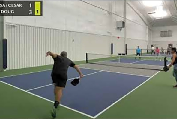 Pickleball at Kingsbury - Doug / Robin vs Clarissa / Cesar - Jan 15, 2022