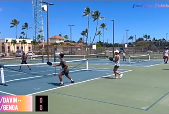 Aloha Kine Rubbah Match - Mixed Doubles Pickleball, Yoshi/Davin vs Jesse/Genoa - Oahu, Hawaii