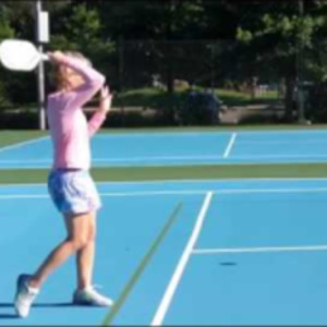 Pickleball Bowling Topspin Serve, by Ann Carney