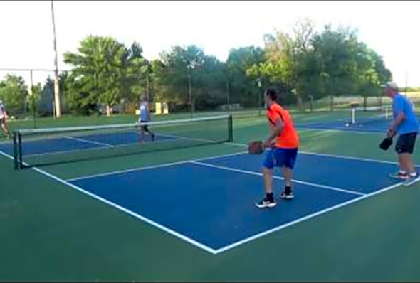 Lake Forest Pickleball Rec Play Mark Howard Zac Shook vs Rich Geenen Doug Huff 2017 May