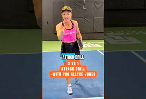 Practice Attacking FIRST with this drill from pro Allyce Jones #pickleball #pickleroll #attack
