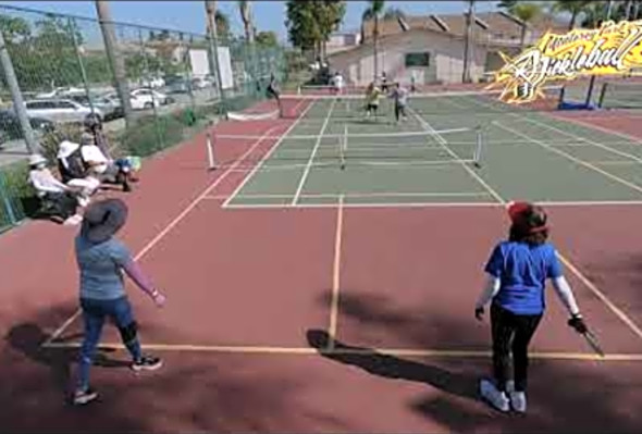 Pickleball Chumps Dave/Roger vs Helen/Marg 04192022