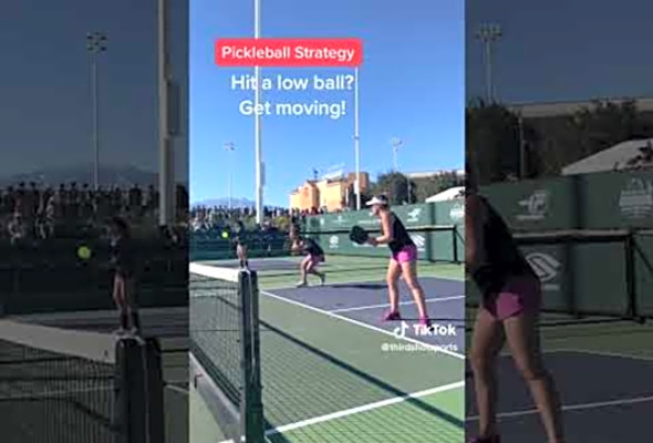 Hit a low ball? Get moving! #pickleball #paddlesport #pickleballislife