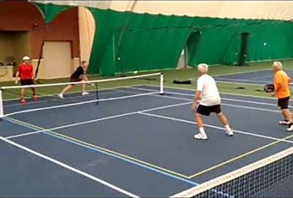 LTF Pickleball - Joe&#039;s third shot drop slice, nice finish by Rick