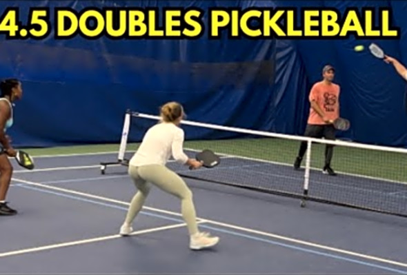 4.5 Doubles Pickleball - Matt &amp; Mike vs Taylor &amp; YoYo - Challenge Court - Long Beach Tennis Center