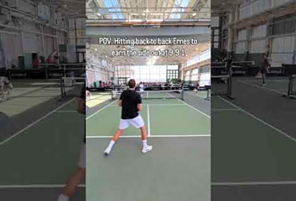 Hit at least 7 Ernes in the 3 set match #pickleball #trickshots