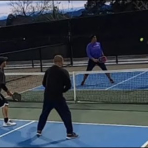 Men&#039;s doubles pickleball at Sunset Park. Long and Ray vs Aiman and Alex....