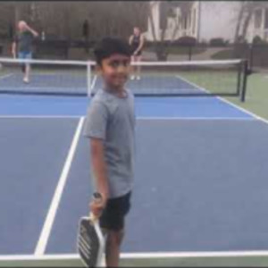 8 year old Nathan playing pickleball doubles winning match #pickleball #...