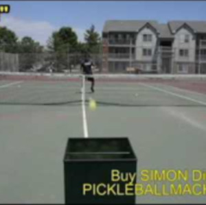 Simon2 pickleball throwing machine. Baseline net approach drill.