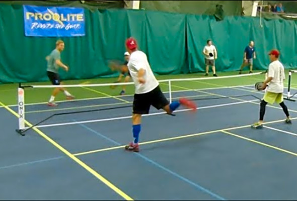 Spring Swing Pickleball-OMD 1/4 Final Rick Witsken/Dave Weinbach v Bill Ritchie/Jackson Lindquist