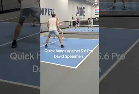 Jason Parker quick hands against 5.6 Pro David Spearmen #pickleball #pickleballusa #pickle #druh