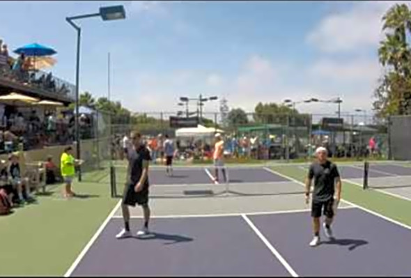 2017 So Cal Classic Pickleball Tournament Men&#039;s Doubles Pro Johns/Ashworth vs. Coyle/Warnick Game 2