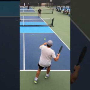 Looking for a poach and finding a dink behind you. #pickleball