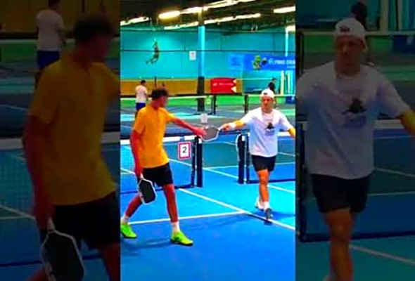 Slow Motion of an Erne #pickleballhighlights #pickleballdoubles #pickleball #instructions