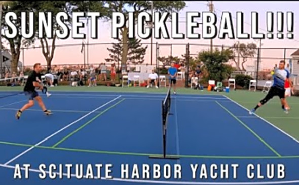 Sunset exhibition pickleball at Scituate Harbor Yacht Club is the best